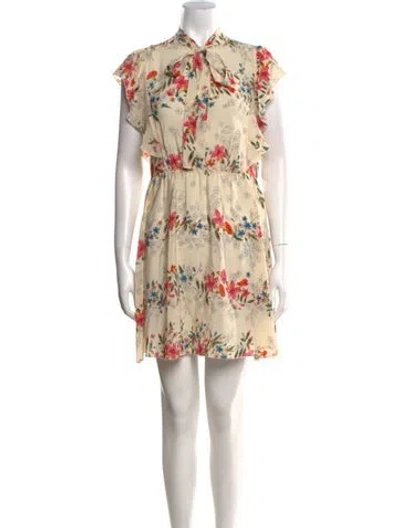 Pre-owned Red Valentino Silk Mini Dress W/ Tags In Neutral