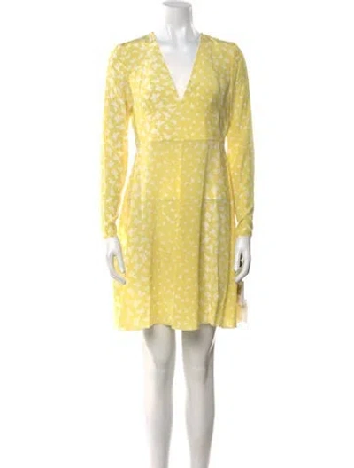 Pre-owned Red Valentino Silk Mini Dress W/ Tags In Yellow