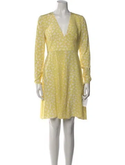Pre-owned Red Valentino Silk Mini Dress In Yellow
