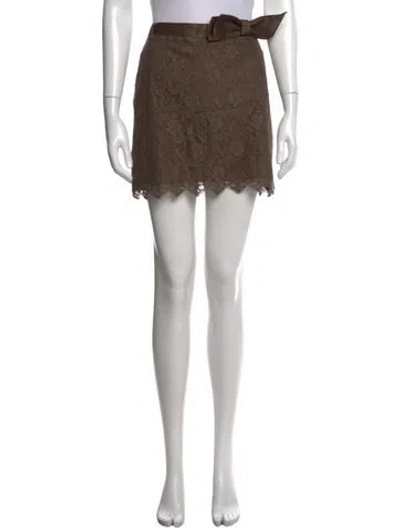 Pre-owned Red Valentino Silk Mini Skirt In Brown