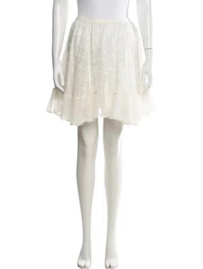 Pre-owned Red Valentino Silk Mini Skirt In Metallic/neutrals