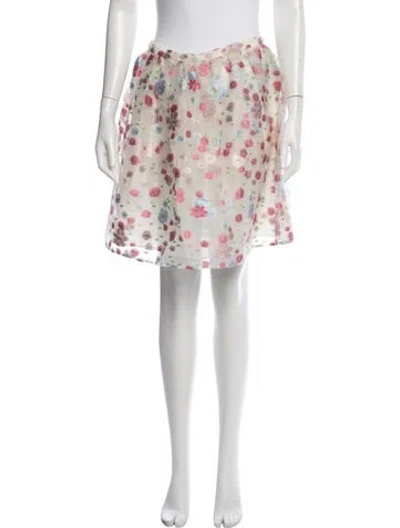 Pre-owned Red Valentino Silk Mini Skirt In Neutral
