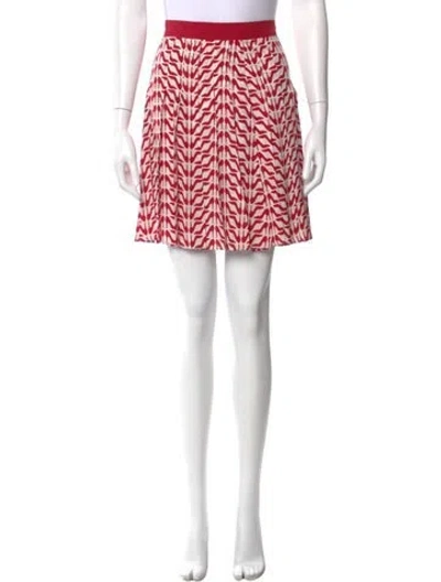 Pre-owned Red Valentino Silk Mini Skirt In Red