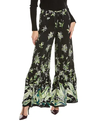 Red Valentino Silk Pant In Black