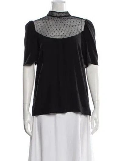 Pre-owned Red Valentino Silk Polka Dot Print Blouse In Black