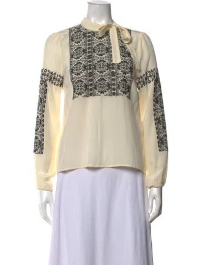 Pre-owned Red Valentino Silk Printed Blouse In Neutrals