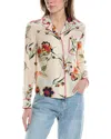 Red Valentino Floral-print Silk-crepe Shirt In White