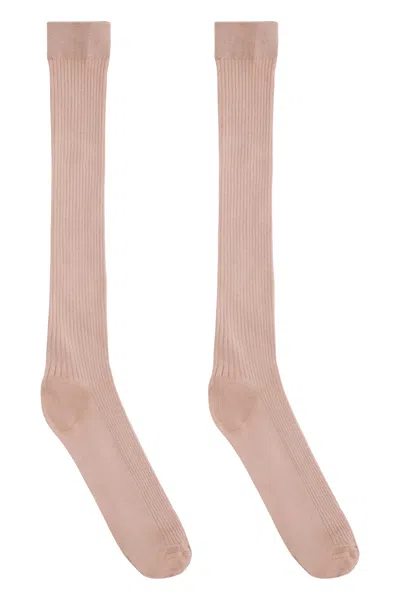 Red Valentino Silk Socks In Pink