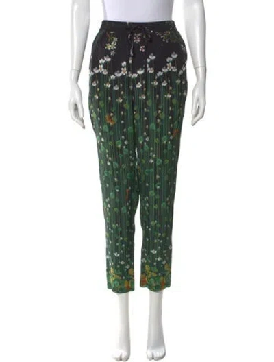Pre-owned Red Valentino Silk Straight Leg Pants In Black