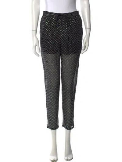 Pre-owned Red Valentino Silk Straight Leg Pants In Black