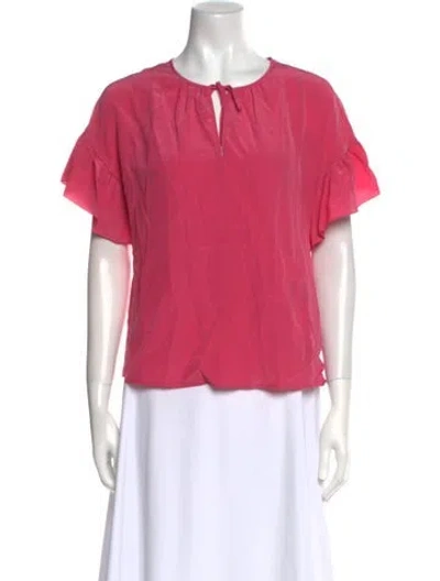 Pre-owned Red Valentino Silk V-neck Blouse In Pink