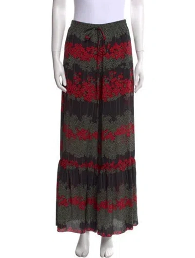 Pre-owned Red Valentino Silk Wide Leg Pants In Black
