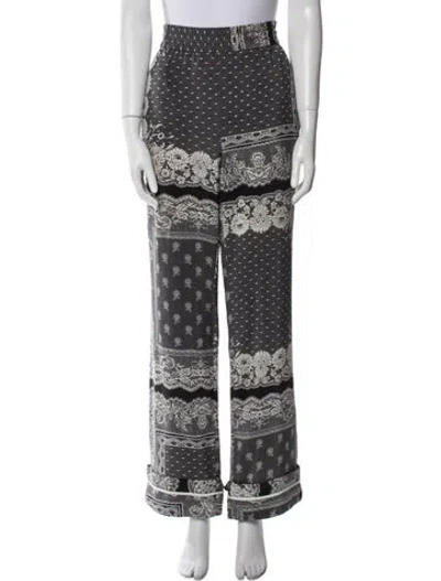 Pre-owned Red Valentino Silk Wide Leg Pants In Black