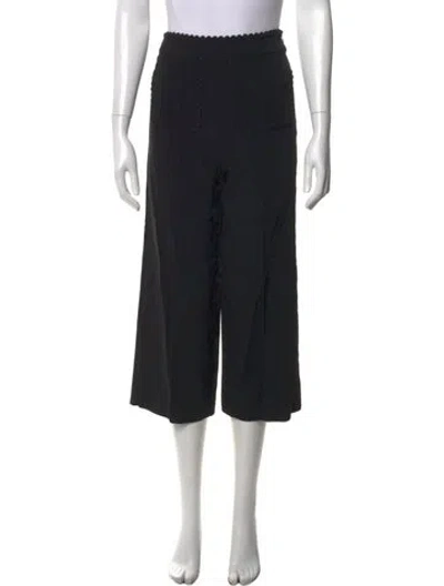 Pre-owned Red Valentino Silk Wide Leg Pants In Black