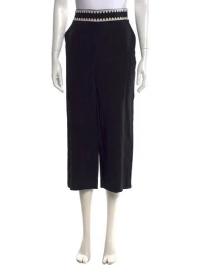 Pre-owned Red Valentino Silk Wide Leg Pants In Black