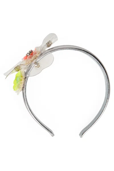 Red Valentino Silver-colored Headband With Floral Details. In Multi