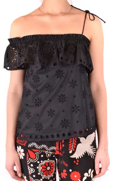 Red Valentino Sleek Elegance Top In Black