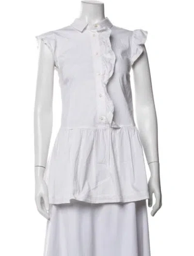 Pre-owned Red Valentino Sleeveless Blouse In White