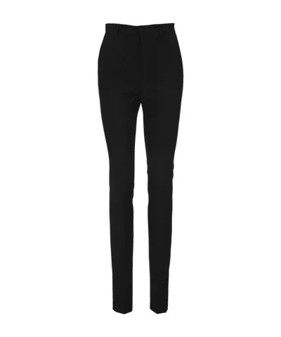 Red Valentino Slim High-waisted Trousers In Black