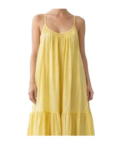 Red Valentino Poplin Midi Dress In Yellow