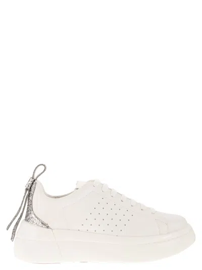 Red Valentino Red V Womans Bowalk White Leather Bicolor Sneakers