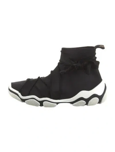 Pre-owned Red Valentino Sock Sneakers In Black