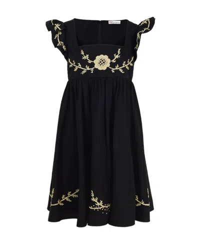 Red Valentino Square Neck Dress In Black
