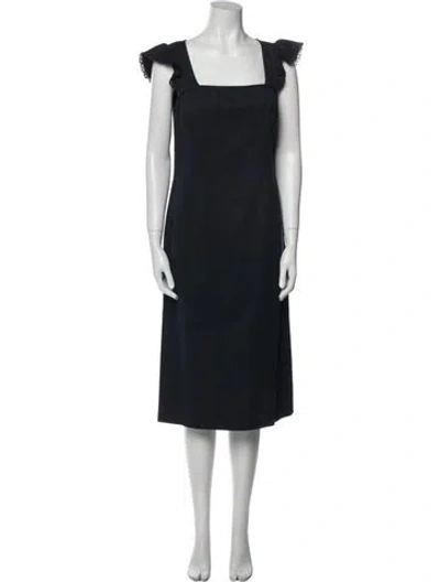 Pre-owned Red Valentino Square Neckline Midi Length Dress In Multi