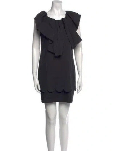 Pre-owned Red Valentino Square Neckline Mini Dress In Black