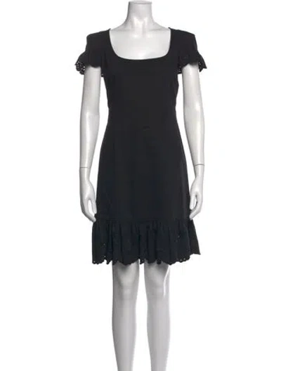 Pre-owned Red Valentino Square Neckline Mini Dress In Black