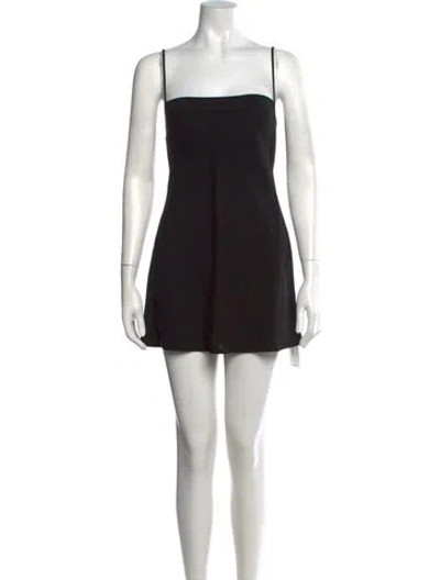 Pre-owned Red Valentino Square Neckline Mini Dress In Black