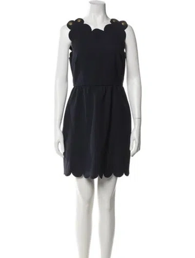 Pre-owned Red Valentino Square Neckline Mini Dress In Blue