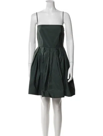 Pre-owned Red Valentino Square Neckline Mini Dress In Green