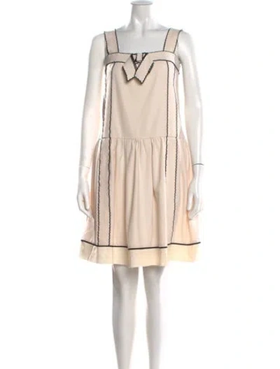 Pre-owned Red Valentino Square Neckline Mini Dress In Neutral