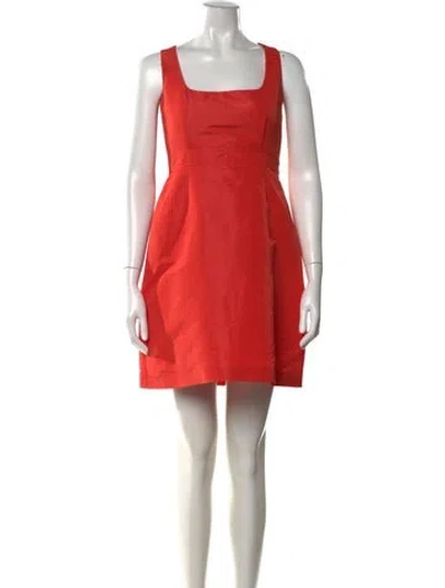 Pre-owned Red Valentino Square Neckline Mini Dress In Orange