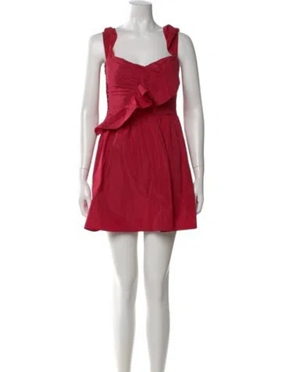 Pre-owned Red Valentino Square Neckline Mini Dress In Pink