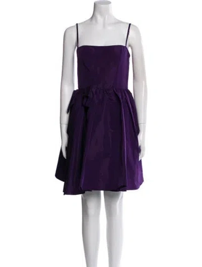 Pre-owned Red Valentino Square Neckline Mini Dress In Purple