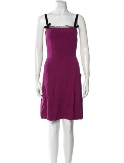 Pre-owned Red Valentino Square Neckline Mini Dress In Purple