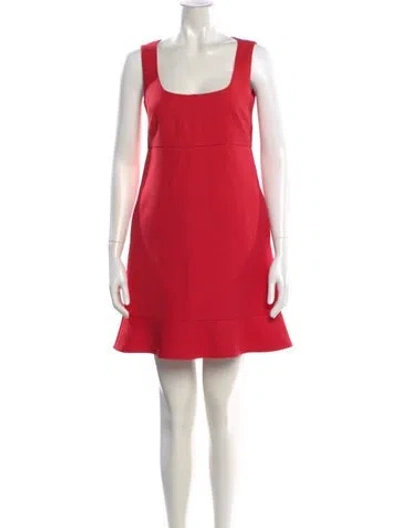 Pre-owned Red Valentino Square Neckline Mini Dress In Red