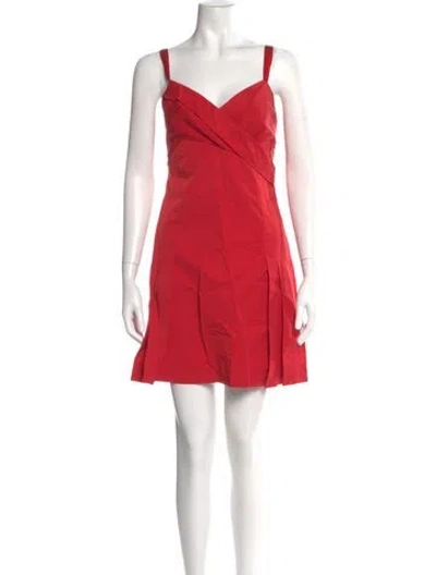 Pre-owned Red Valentino Square Neckline Mini Dress In Red