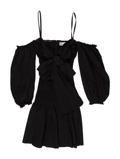 Pre-owned Red Valentino Square Neckline Mini Dress W/ Tags In Black