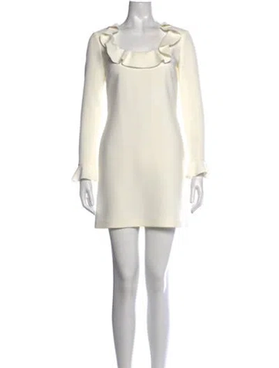 Pre-owned Red Valentino Square Neckline Mini Dress In White