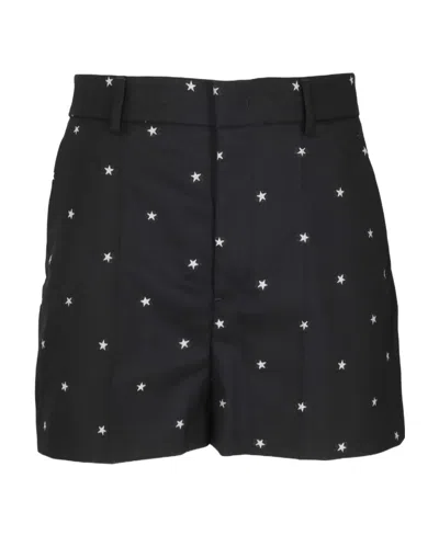 Red Valentino Star Printed Shorts In Black