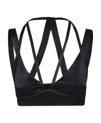 Red Valentino Strap-detail Sleeveless Cropped Top In Black