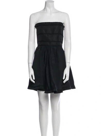 Pre-owned Red Valentino Strapless Mini Dress In Gray