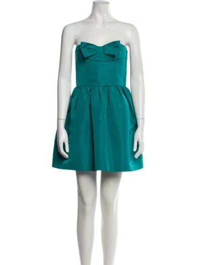 Pre-owned Red Valentino Strapless Mini Dress In Green