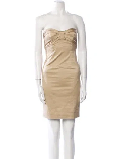 Pre-owned Red Valentino Strapless Mini Dress In Neutral