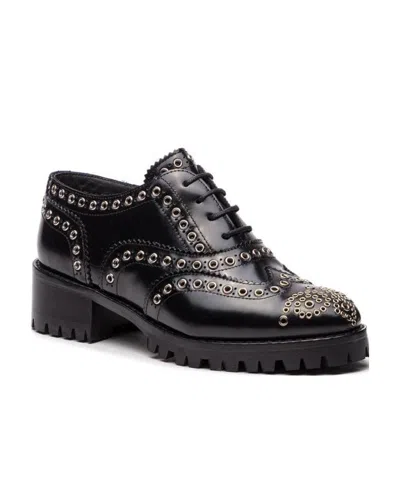 Red Valentino Strapped Riveted Niujin Shoes In Black