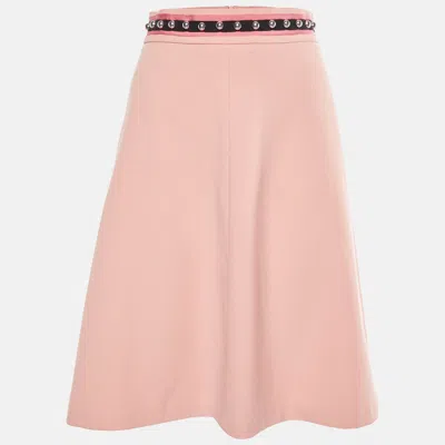 Pre-owned Red Valentino Stretch Crepe Pink A -line Skirt S