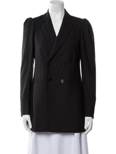 Pre-owned Red Valentino Striped Blazer In Black